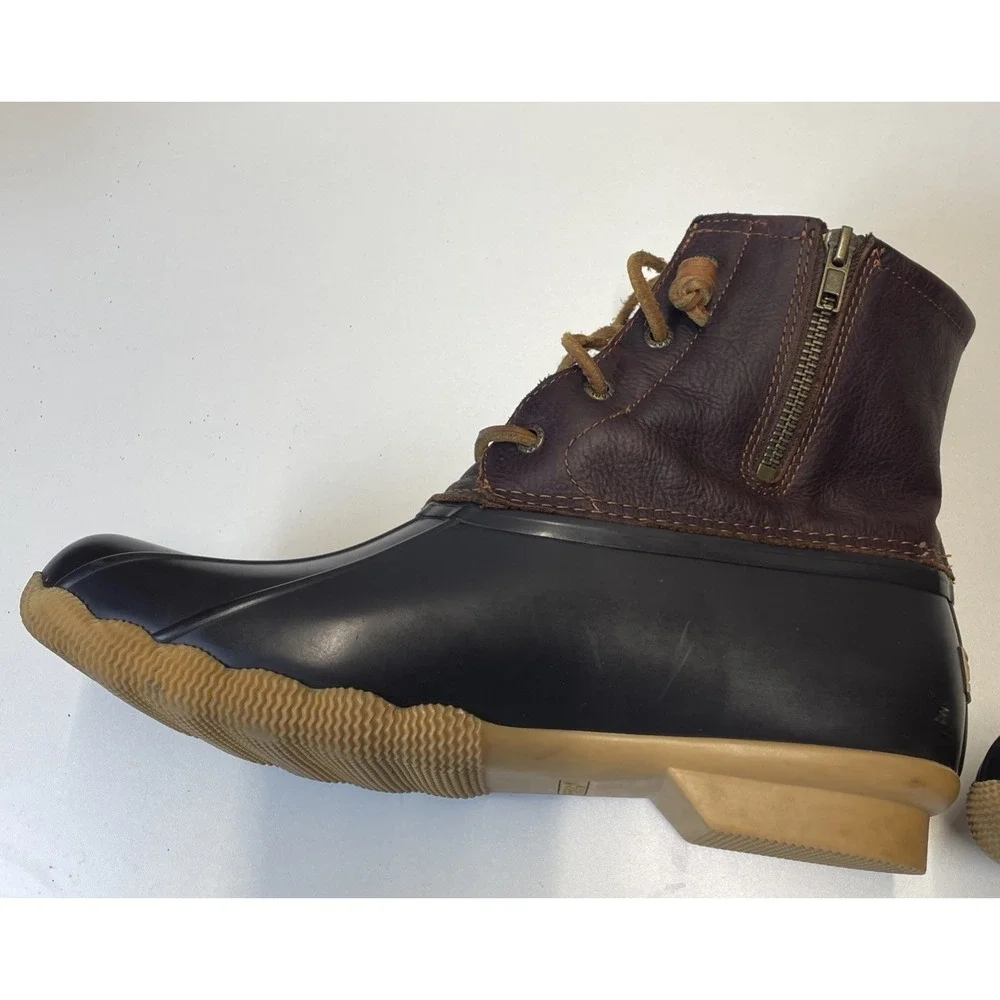Sperry‎ Top Sider Womens Saltwater Brown Black Rainboots Size 10 Duck Boots